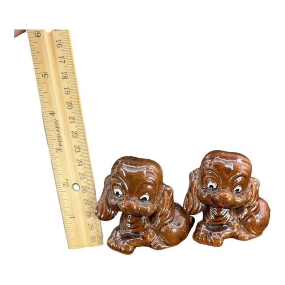 Vintage 1960s RedWare Pottery‎ Ceramic Japan Dog Puppy Figurine Poodle Spaniel 2